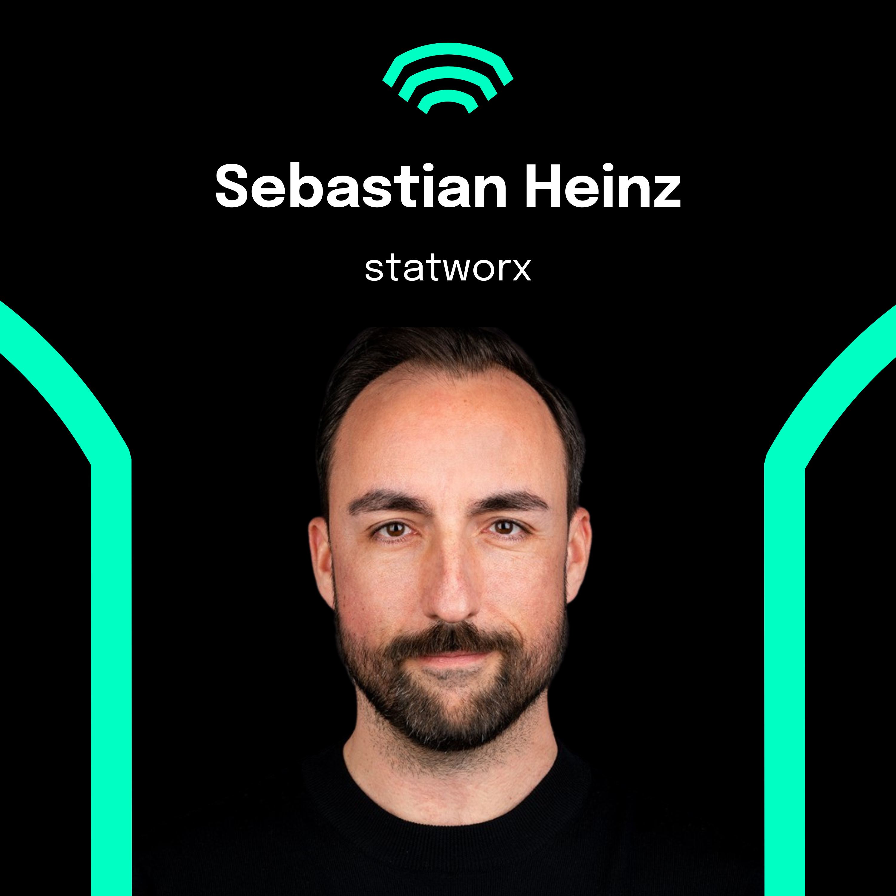 Auf dem Visual ist der Podcast-Gast Sebastian Heinz von statworx zu sehen.